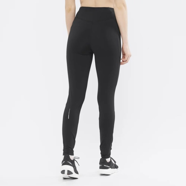 Black Salomon Cross Warm 28'' Women's Running Tights | PH 41230X